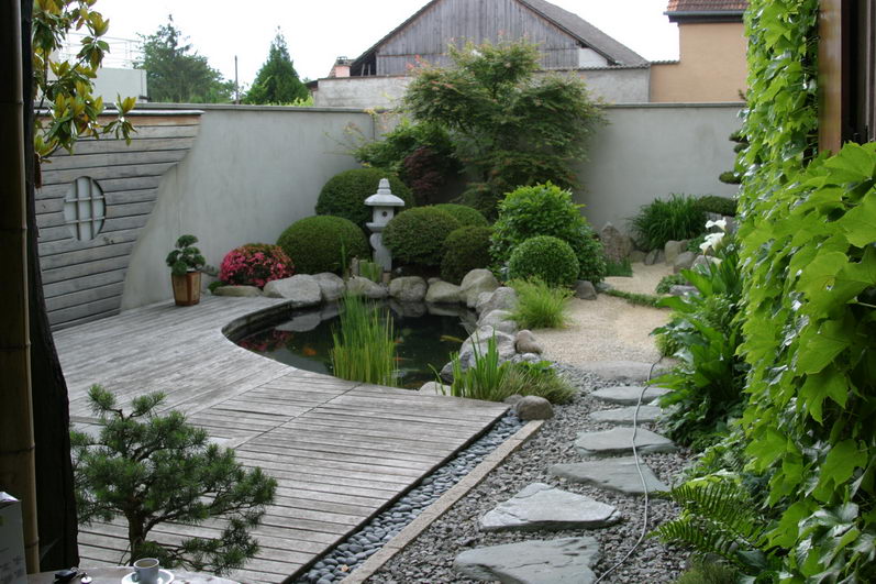 Un bassin dans un jardin japonais en photo  Parlons Bonsai